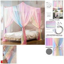 Rainbow Bed Canopy - Versatile Mosquito Net for Full/Queen/King Beds