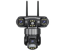 WiFi IP Camera Outdoor 12MP 6K Triple Lenses Triple Screens Security Video CCTV