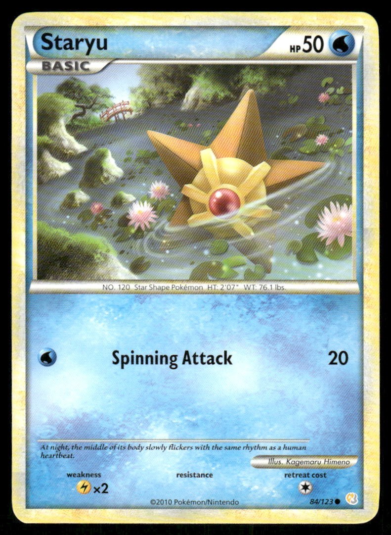Pokemon Tcg Staryu #84 Pokemon HeartGold & SoulSilver LP