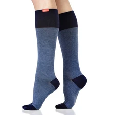 Medical Compression Socks Wide Calf Heathered Navy Energize Your Legs