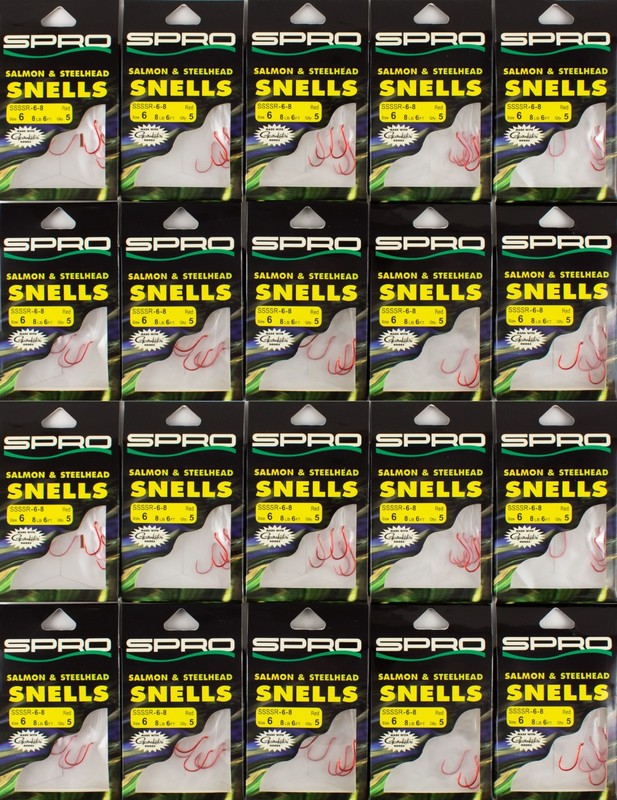 (LOT OF 20) SPRO SALMON AND STEELHEAD LEADER RED HOOK SIZE 6 SSSSR-6-8 K2105