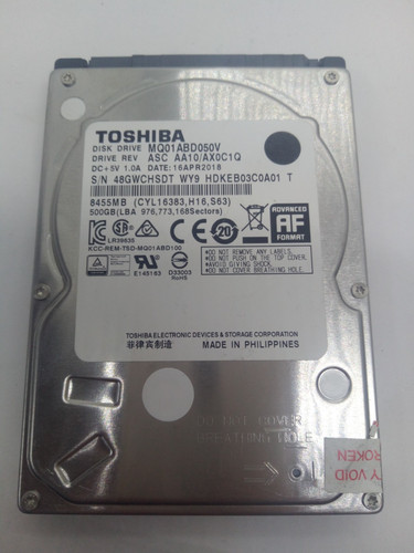 TOSHIBA**MQ01ABD050V** 500GB*** SATA HDD Notebook 2,5'' ZOLL#NFP1986