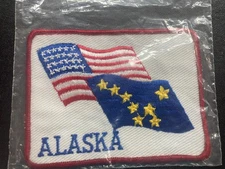 American and Alaska flag embroidered patch by Artic Circle Enterprises NOS