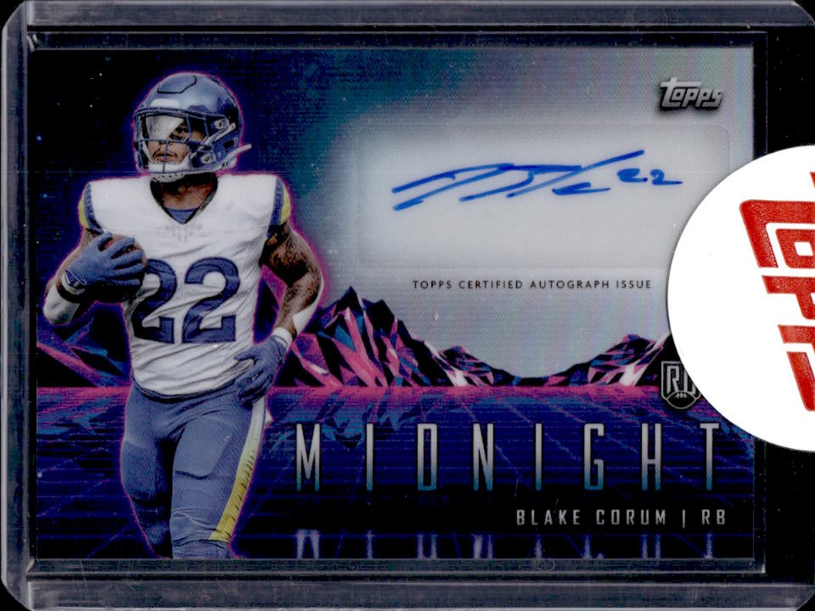 Blake Corum Topps Midnight Rookie Horizon Signatures #RHSBC Midnight