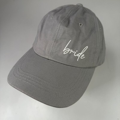 THE RING BOXES Hat Women s Grey Adjustable ''Bride'' Embroidered Cotton Cap