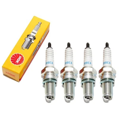 Bougies Kit NGK 4x DR8EA bougie résistance 19mm long filetage Ø 12mm, 6847 7162 - Photo 1/4