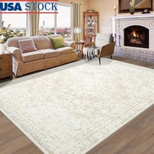 Vintage Boho Area Rug 6x9 Ft Non-Slip Machine Washable Soft Carpet Indoor Accent