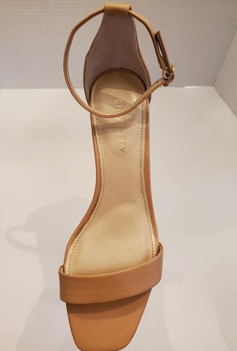 Birdy Grey Mary High Chunky 2.5in. Heels Nude Latte Ankle Strap Sz.9 - Picture 9 of 23