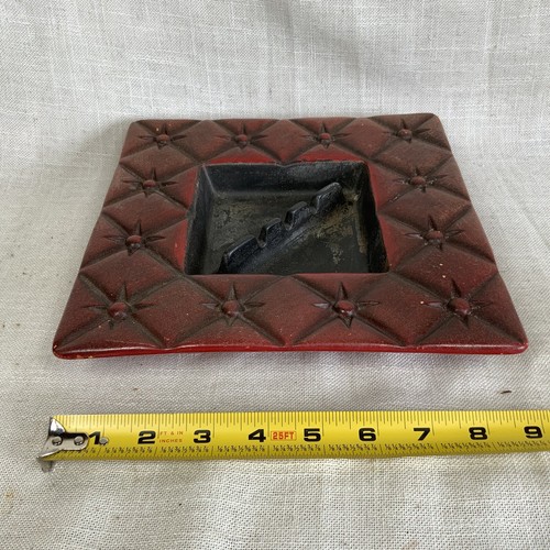 Haeger Ceramic MCM Ashtray Vintage Art Pottery Black Red USA 2000 Starburst - Picture 4 of 8