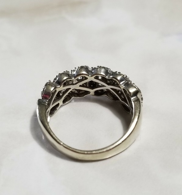 1349Kay Jewelers 10k White gold .75cttw cluster Diamond Anniversary