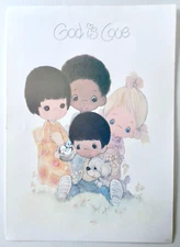 Precious Moments-God Is Love-Vintage Poster Print Jonathan & David Inc. 19x13 EX