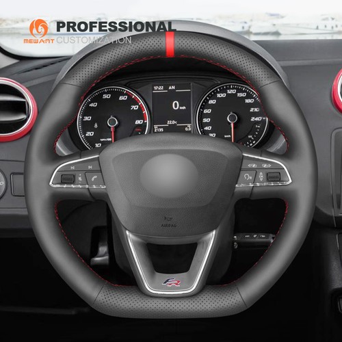 PU Leather Steering Wheel Cover for Seat Leon Ibiza (FR|CUPRA) Alhambra Arona FR - Bild 4 von 9