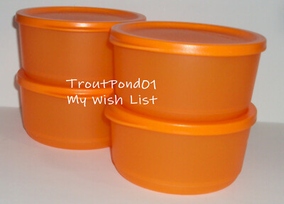 Tupperware Basic Bright Round 2 1/4 c Bowls Orange Storage Containers ...