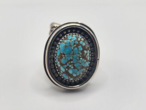 INDIANER STERLING MOUNTAIN TÜRKIS SCHWERER RING 7,5 Delbert Secatero - Bild 10 von 10