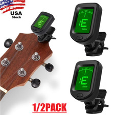2 LCD Clip-on Chromatic Acoustic Electric Guitar Bass Ukulele Banjo Violin Tuner
