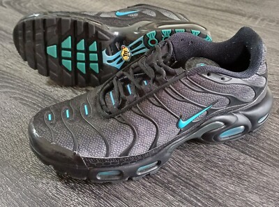 Nike air max plus shoes, black/laser blue-Dk smoke grey Men's Sneakers Size 10