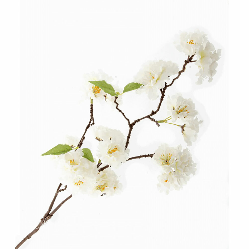 Artificial Silk Japanese Cherry Blossom Flower Spray 75cm/29 Inch Cream