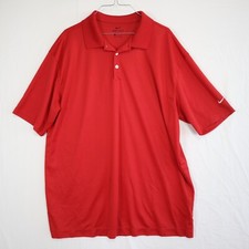 Nike Polo Shirt Mens XL Dri-Fit Performance Golf Red Short Sleeve