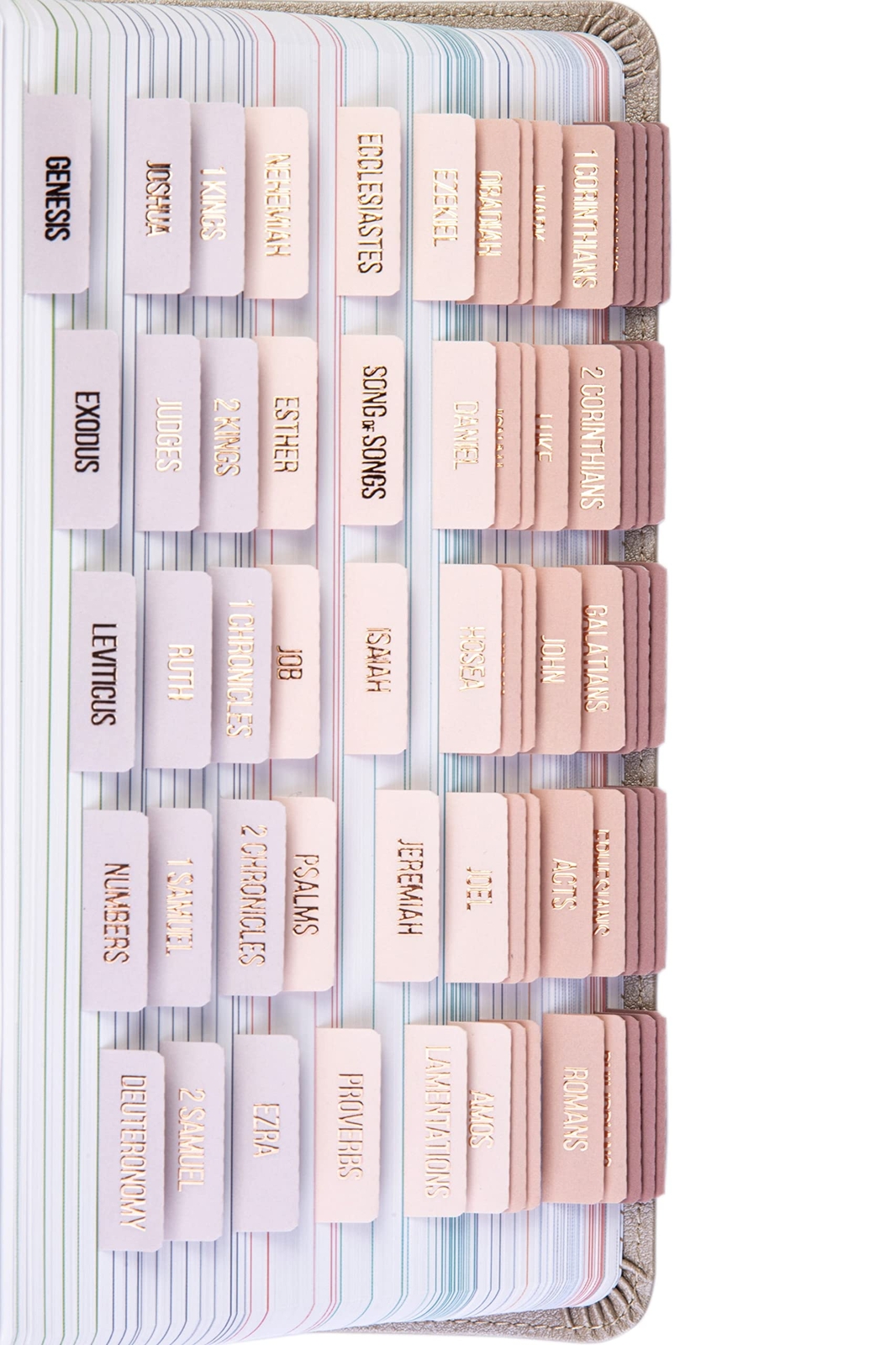 Rose Gold Laminated Bible Tabs for Journaling and Scripture Study-image