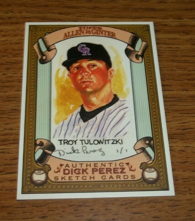 2007 Topps Allen & Ginter's Dick Perez Sketch Cards Troy Tulowitzki #9 Rookie