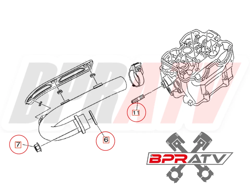 98 99 YZ400F YZ 400F TITANIO Tubo de Cabeza Pernos de Escape Kit Pernos y Junta de Escape Foto 2 de 4