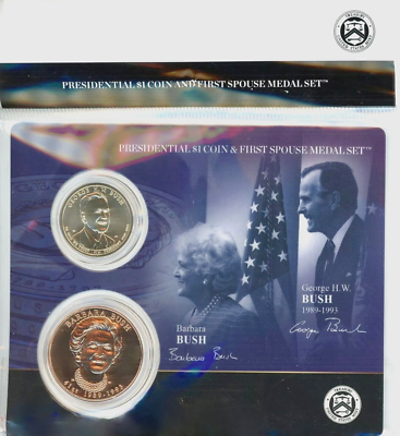 George Barbara Bush 2020 Presidential $1 Coin & First Spouse 1st