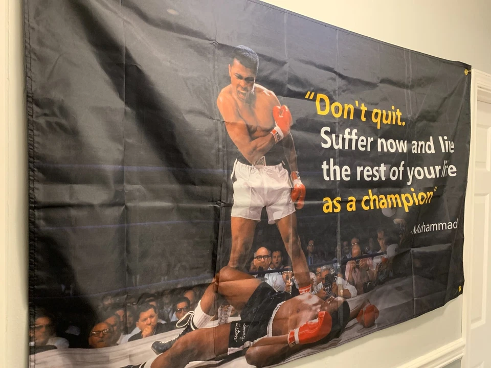 Bandera de Muhammed Ali "RARA" 3 pies x 5 pies o bandera en bolsa de plástico transparente Foto 2 de 4