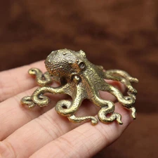 1X Brass Octopus Sculpture Wild Sea Life Figurine Housewarming Decor Gifts USA