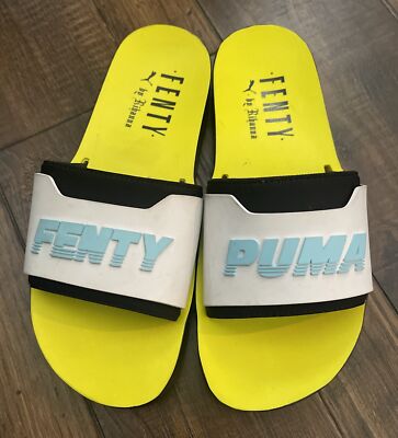 PUMA X FENTY SURF SLIDES RIHANNA FENTY BLACK WHITE