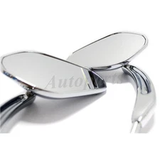 Motorcycle Oval Chrome Rearview Side Mirrors Custom For Harley Davidsons Cruiser