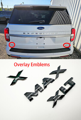 Gloss Black XLT MAX Overlay Letters Emblem FIT 2022-2024 Ford EXPEDITION Max