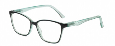 Lulu Guinness LR81 Women Cateye Reading Glasses Black on Teal Green Crystal 53mm