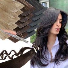 60pcs 100 Remy Hair Tape In Extensions Full Head Ombre Straight 150g 20"22"24"