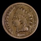 Indian Head Cent. 1860 Rounded Bust Fine. Lot # 9049-327-003
