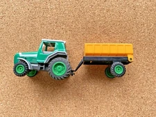 Tractor Car Toy 2.5" High Speed Toysmith 6058p & Trailer 