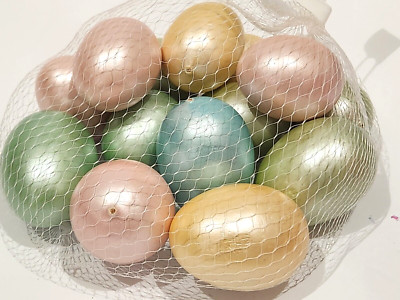 Easter Pastel Pearl Eggs Bowl Basket Filler Crafts Wreath Taletop Decor 12pc