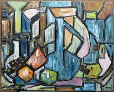 BOL CORBEILLE DE FRUIT  new original cubism 16x20 painting canvas signed Crowell