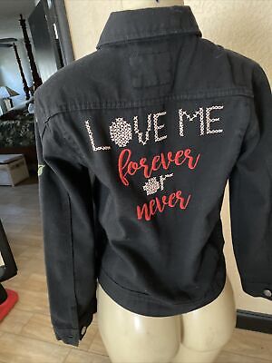 Forever 21 “ Love Me Forever ” Women's Denim Classic Blue Jacket Size Large