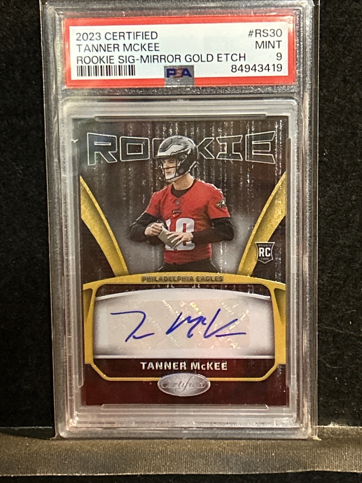 Tanner McKee Panini Certified Rookie Signatures #RS30 Gold Etch