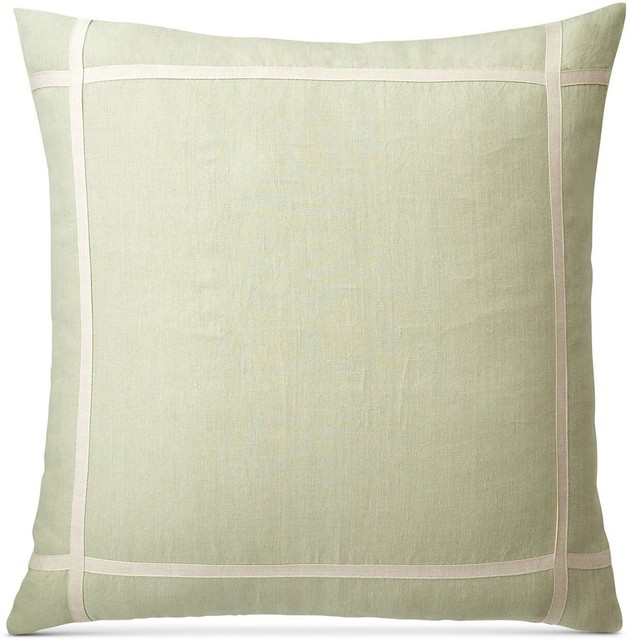 Ralph Lauren Lakeview 100 Linen Euro Pillow Sham Light Green for sale