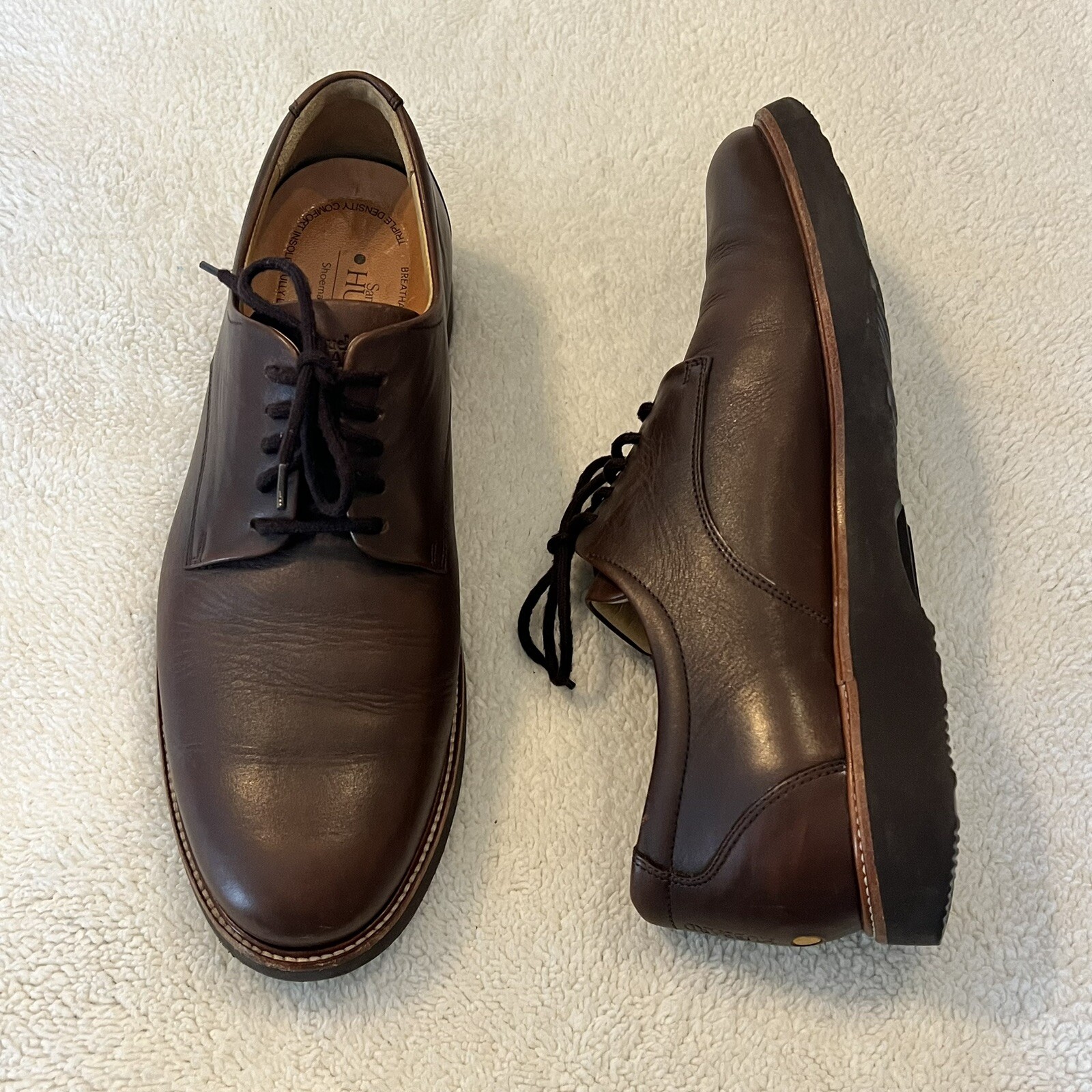 SAOLA Scarpe Samuel Hubbard in pelle marrone castagno abito fondatori suola Vibram taglia 11 5