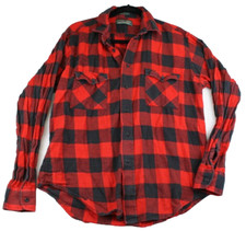 Vintage Levis x Sutter Creek Men Button Up Shirt Plaid Red Black Lumberjack Sz L