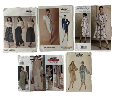 Lot 5 Vogue Designer Patterns Vintage Ralph Lauren Rachel Comey Tamotsu Dress