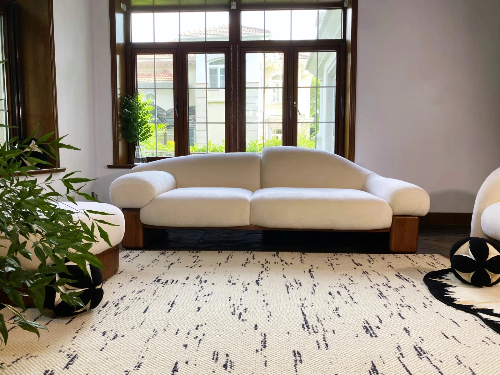 Custom Asymmetrical C-shape Curved Raphael Navot Sofa Couch Two Seater Sofa Set