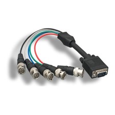 Kentek 1ft VGA HD15 Male to 5BNC Male Video Adapter Cable for TV PC Monitor CCTV