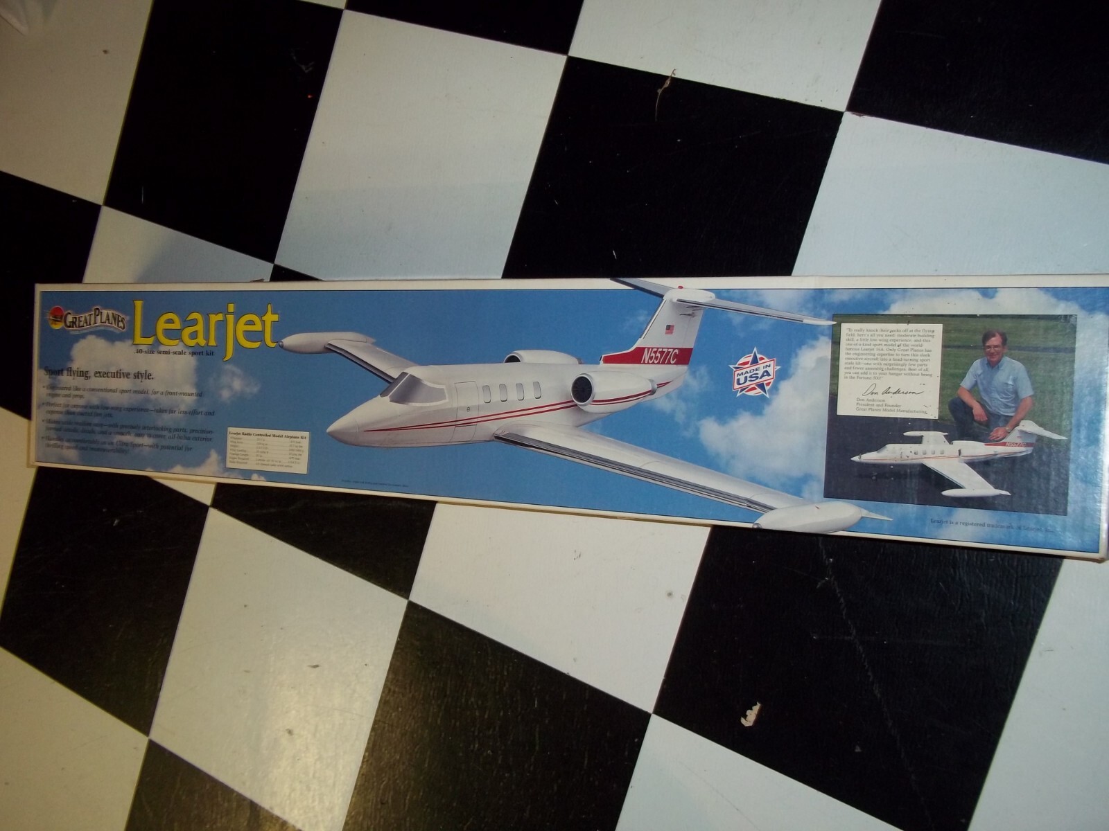 GREAT PLANES "LEARJET" SEMISCALE REMOTE CONTROL MODEL AIRPLANE KIT NEW