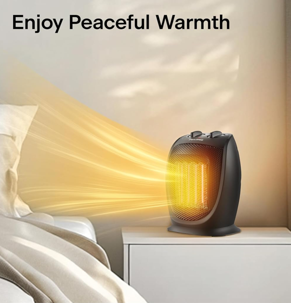 Portable Heater 1500W/900W,Quiet Cooling & Heating Mode Space Heater for All Se