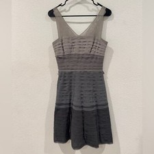 BCBG MaxAzria Wendy Grey Ombre Sleeveless Tulle A Line Cocktail Mini Dress 2