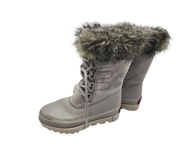 Sorel Joan of Arctic Womens Snow Boots Size 8 Dove Gray Black WP Insulated NWOB
