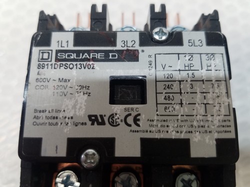 ARRANCADOR MOTOR CUADRADO D SCHNEIDER ELECTRIC 8911DPSO13V02 BOBINA 120 VOLTIOS 20 AMPERIOS - Imagen 2 de 12